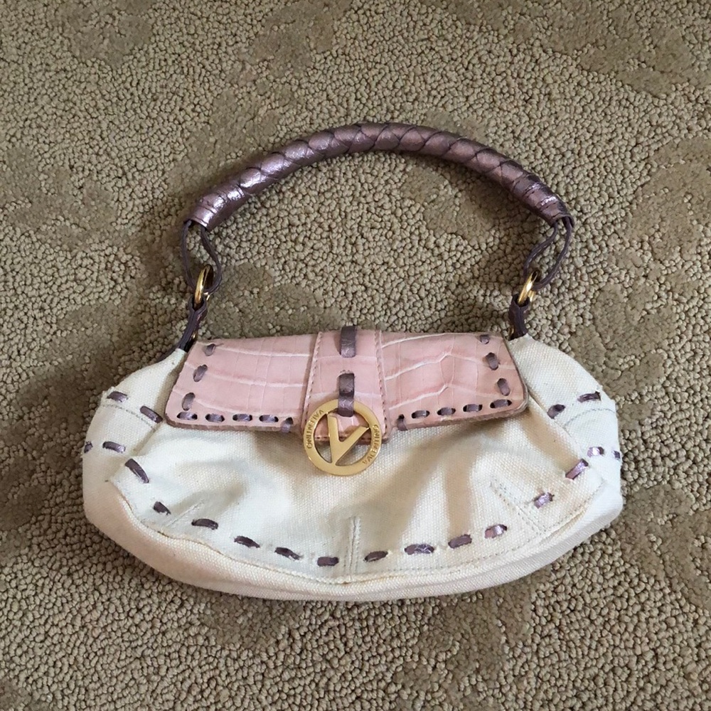 Rare Valentino fabric and snakeskin bag
